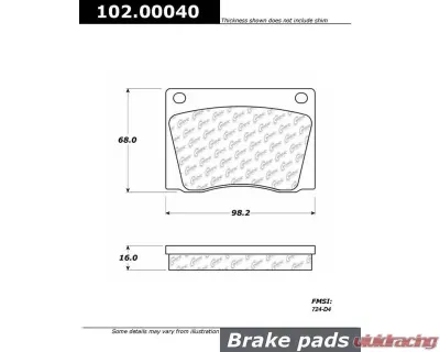 Centric C-Tek Semi-Metallic Brake Pads with Shims 102.00040 - 102.00040