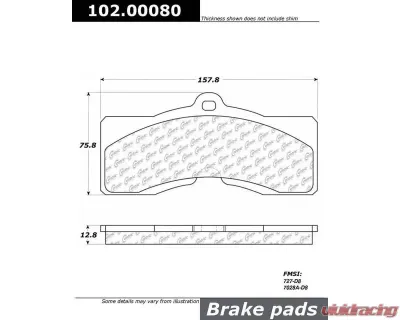 Centric C-Tek Semi-Metallic Brake Pads with Shims 102.00080 - 102.00080