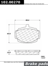 Centric C-Tek Semi-Metallic Brake Pads with Shims 102.00270                                     - 102.00270 - Image 2