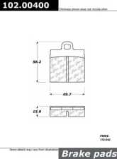 Centric C-Tek Semi-Metallic Brake Pads with Shims 102.00400                                     - 102.00400 - Image 2