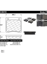 Centric C-Tek Semi-Metallic Brake Pads with Shims 102.00410                                     - 102.00410 - Image 2