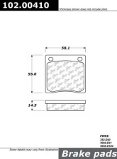 Centric C-Tek Semi-Metallic Brake Pads with Shims 102.00410                                     - 102.00410 - Image 3