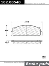 Centric C-Tek Semi-Metallic Brake Pads with Shims 102.00540                                     - 102.00540 - Image 2