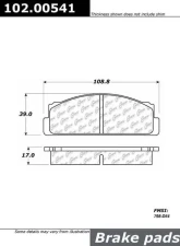 Centric C-Tek Semi-Metallic Brake Pads with Shims 102.00541                                     - 102.00541 - Image 2