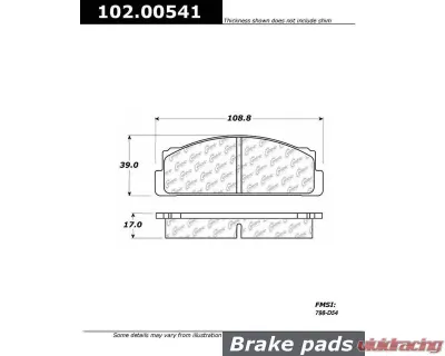 Centric C-Tek Semi-Metallic Brake Pads with Shims 102.00541 - 102.00541