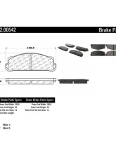 Centric C-Tek Semi-Metallic Brake Pads with Shims 102.00542                                     - 102.00542 - Image 2