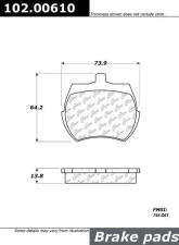 Centric C-Tek Semi-Metallic Brake Pads with Shims 102.00610                                     - 102.00610 - Image 2