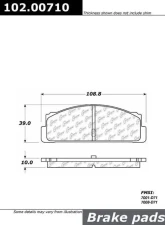 Centric C-Tek Semi-Metallic Brake Pads with Shims 102.00710                                     - 102.00710 - Image 2