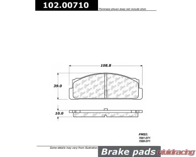 Centric C-Tek Semi-Metallic Brake Pads with Shims 102.00710 - 102.00710