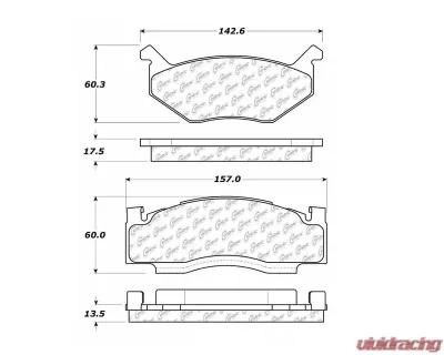 Centric C-Tek Semi-Metallic Brake Pads with Shims 102.00840 - 102.00840