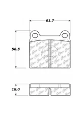 Centric C-Tek Semi-Metallic Brake Pads with Shims 102.00960                                     - 102.00960 - Image 3