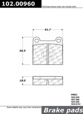 Centric C-Tek Semi-Metallic Brake Pads with Shims 102.00960                                     - 102.00960 - Image 2