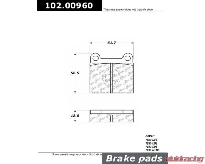 Centric C-Tek Semi-Metallic Brake Pads with Shims 102.00960 - 102.00960