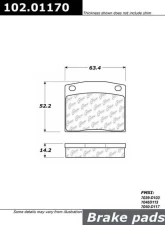 Centric C-Tek Semi-Metallic Brake Pads with Shims 102.01170                                     - 102.01170 - Image 2