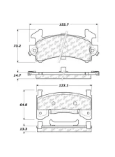 Centric C-Tek Semi-Metallic Brake Pads with Shims 102.01540                                     - 102.01540 - Image 3