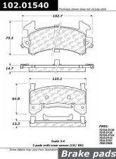 Centric C-Tek Semi-Metallic Brake Pads with Shims 102.01540                                     - 102.01540 - Image 2