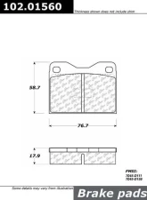Centric C-Tek Semi-Metallic Brake Pads with Shims 102.01560                                     - 102.01560 - Image 3