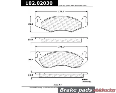 Centric C-Tek Semi-Metallic Brake Pads with Shims 102.02030 - 102.02030