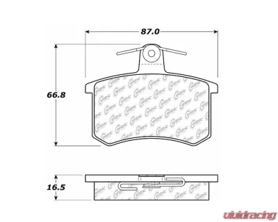 Centric C-Tek Semi-Metallic Brake Pads with Shims 102.02280 - 102.02280