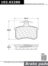 Centric C-Tek Semi-Metallic Brake Pads with Shims 102.02280                                     - 102.02280 - Image 2