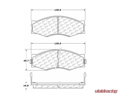 Centric C-Tek Semi-Metallic Brake Pads with Shims 102.02660 - 102.02660