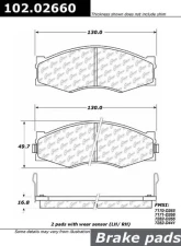 Centric C-Tek Semi-Metallic Brake Pads with Shims 102.02660                                     - 102.02660 - Image 2