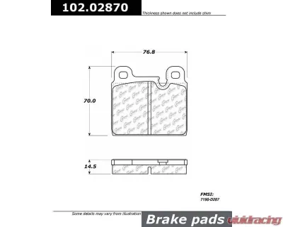 Centric C-Tek Semi-Metallic Brake Pads with Shims 102.02870 - 102.02870