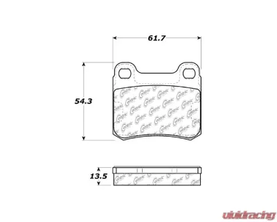 Centric C-Tek Semi-Metallic Brake Pads with Shims 102.03350 - 102.03350