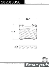 Centric C-Tek Semi-Metallic Brake Pads with Shims 102.03350                                     - 102.03350 - Image 2