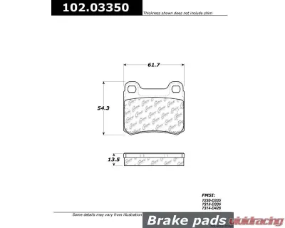 Centric C-Tek Semi-Metallic Brake Pads with Shims 102.03350 - 102.03350