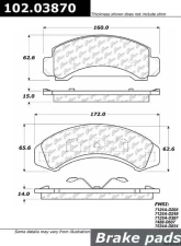 Centric C-Tek Semi-Metallic Brake Pads with Shims 102.03870                                     - 102.03870 - Image 2