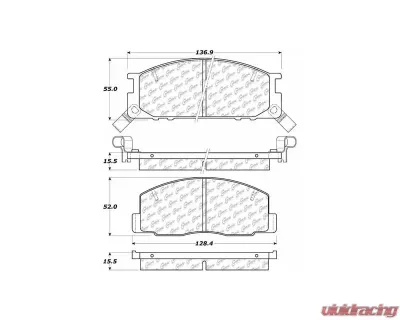 Centric C-Tek Semi-Metallic Brake Pads with Shims 102.03880 - 102.03880