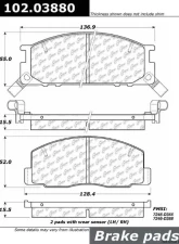 Centric C-Tek Semi-Metallic Brake Pads with Shims 102.03880                                     - 102.03880 - Image 2