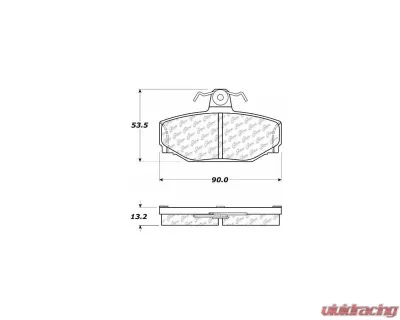 Centric C-Tek Semi-Metallic Brake Pads with Shims 102.03910 - 102.03910