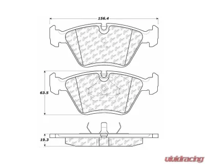 Centric C-Tek Semi-Metallic Brake Pads with Shims 102.03940 - 102.03940