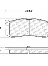 Centric C-Tek Semi-Metallic Brake Pads with Shims 102.04000                                     - 102.04000 - Image 3