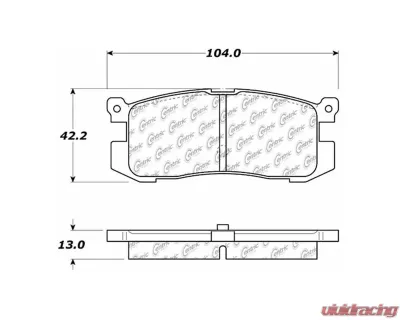 Centric C-Tek Semi-Metallic Brake Pads with Shims 102.04000 - 102.04000