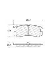 Centric C-Tek Semi-Metallic Brake Pads with Shims 102.04000                                     - 102.04000 - Image 5