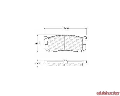 Centric C-Tek Semi-Metallic Brake Pads with Shims 102.04000 - 102.04000