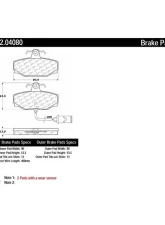 Centric C-Tek Semi-Metallic Brake Pads with Shims 102.04080                                     - 102.04080 - Image 2