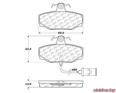 Centric C-Tek Semi-Metallic Brake Pads with Shims 102.04080 - 102.04080