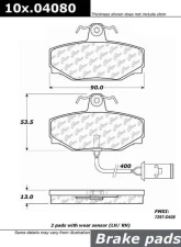 Centric C-Tek Semi-Metallic Brake Pads with Shims 102.04080                                     - 102.04080 - Image 3