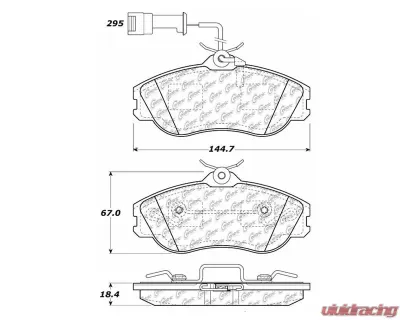 Centric C-Tek Semi-Metallic Brake Pads with Shims 102.04190 - 102.04190
