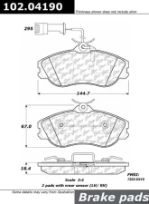 Centric C-Tek Semi-Metallic Brake Pads with Shims 102.04190                                     - 102.04190 - Image 5