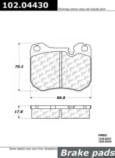 Centric C-Tek Semi-Metallic Brake Pads with Shims 102.04430                                     - 102.04430 - Image 2