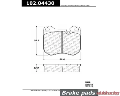 Centric C-Tek Semi-Metallic Brake Pads with Shims 102.04430 - 102.04430