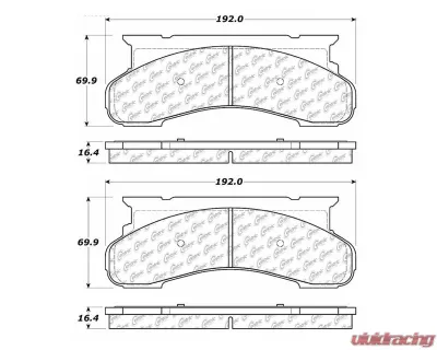Centric C-Tek Semi-Metallic Brake Pads with Shims 102.04500 - 102.04500