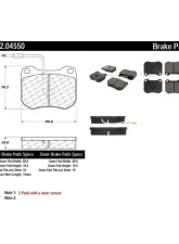 Centric C-Tek Semi-Metallic Brake Pads with Shims 102.04550                                     - 102.04550 - Image 2