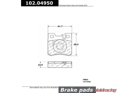 Centric C-Tek Semi-Metallic Brake Pads with Shims 102.04950 - 102.04950