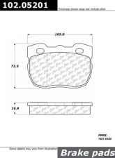 Centric C-Tek Semi-Metallic Brake Pads with Shims 102.05201                                     - 102.05201 - Image 2